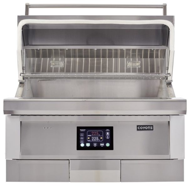 Coyote-36-Inch-Pellet-Grill-C1P36-hood-open.